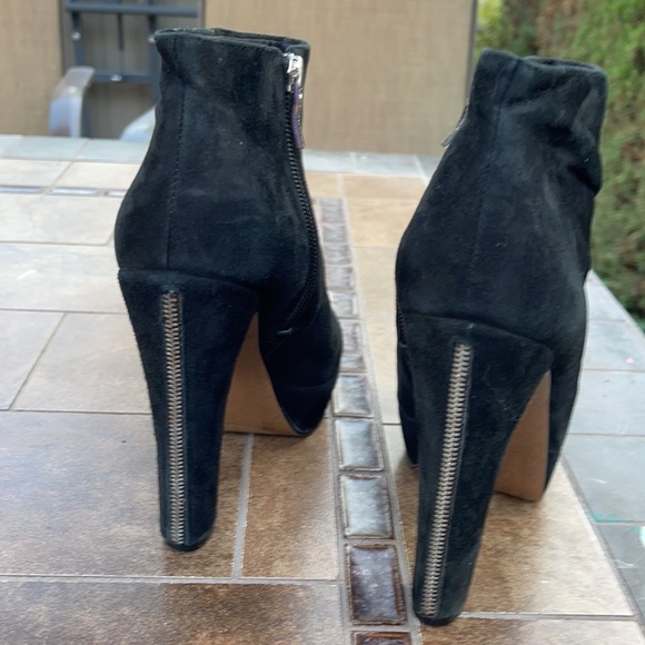 BCBGeneration Black Suede Platform Ankle Boots - Picture 3 of 7